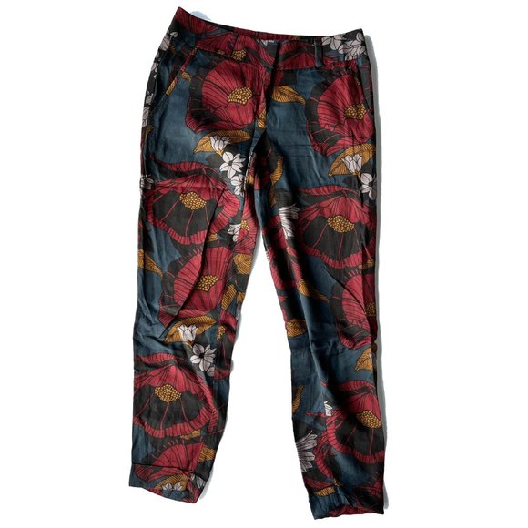 LOFT Large Print Floral Jogger Pants with Slant Pockets - Picture 4 of 12